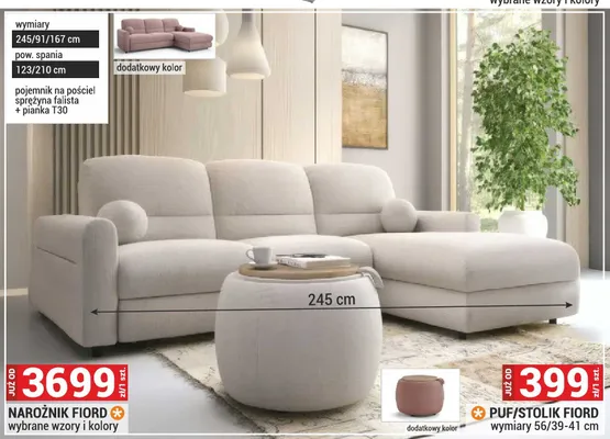 Puf/Stolik Fiord promocja w Merkury Market