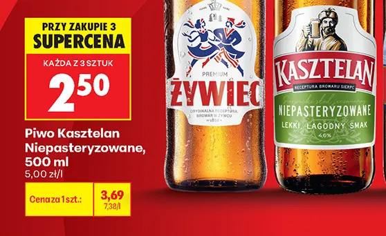 Piwo Kasztelan Niepasteryzowane promocja w Biedronka