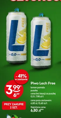 Piwo bezalkoholowe Lech lemon pomelo promocja w Żabka
