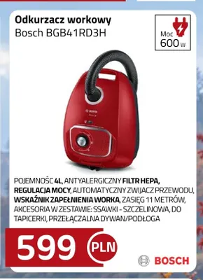 Odkurzacz workowy Bosch BGB41RD3H promocja w kakto.pl