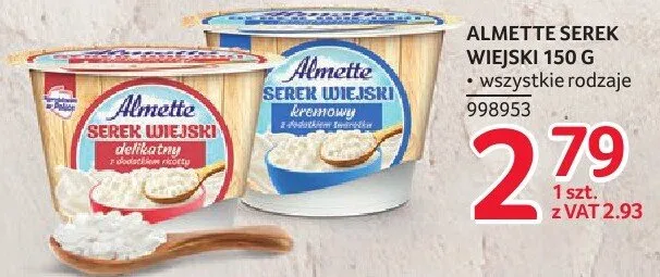 Serek wiejski Almette 150g wszystkie rodzaje promocja w Selgros