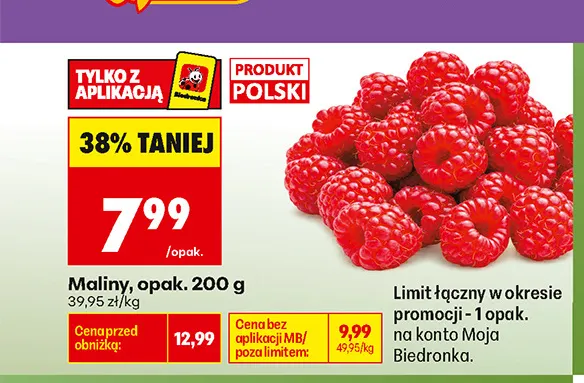 Maliny polskie promocja w Biedronka