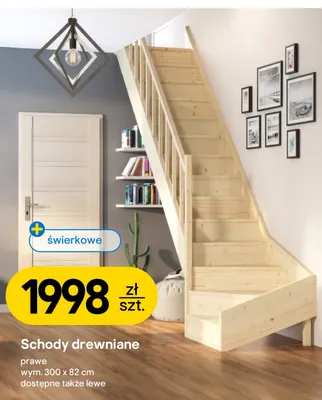 Schody drewniane świerkowe promocja w Castorama