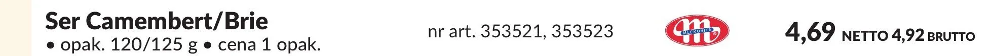 Ser Camembert/Brie promocja w Makro