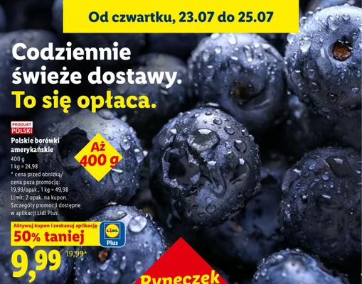 Polskie borówki amerykańskie promocja w Lidl