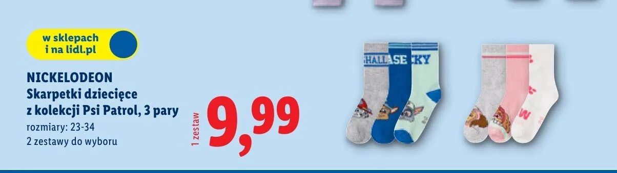 Skarpetki dziecięce Psi Patrol, 3 pary promocja w Lidl