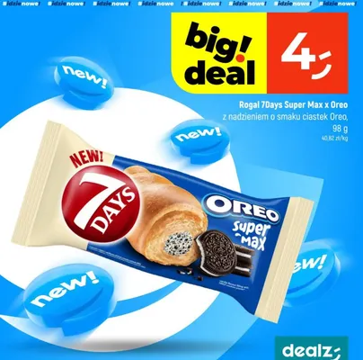 Rogal 7Days Super Max x Oreo z nadzieniem o smaku ciastek Oreo promocja w Dealz