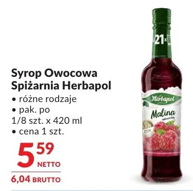 Syrop Owocowa Sadzawnia Herbapol promocja w Makro