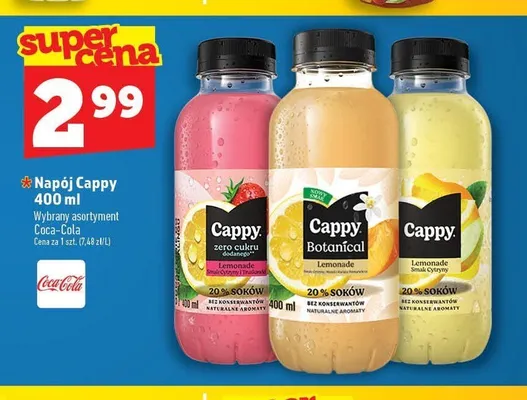 Napój Lemonade cytryna Cappy promocja w TOPAZ