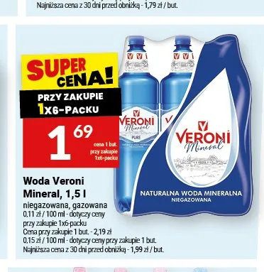 Woda gazowana Veroni Mineral 6-pak promocja w Twój Market