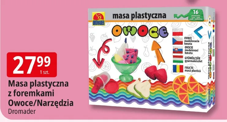 Masa plastyczna z foremkami Narzędzia Dromader promocja w Leclerc