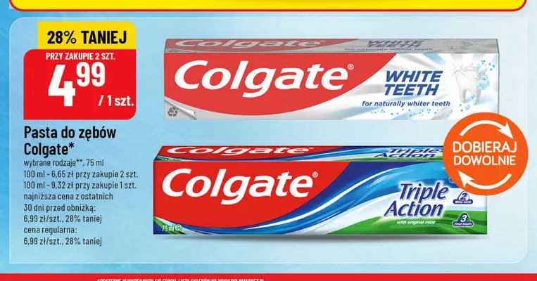 Pasta do zębów Colgate Triple Action promocja w POLOmarket