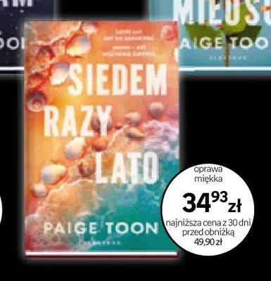 Książka Siedem razy lato Paige Toon promocja w Empik