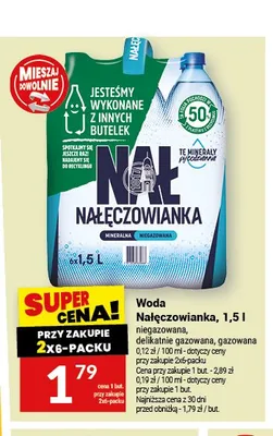 Woda delikatny gazowana Nałęczowianka 6-pak 1,5 l promocja w Twój Market