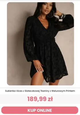 Sukienka Vices z siateczkowej tkaniny z welurowym printem Reneé promocja w Renee
