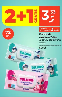 Chusteczki nawilżane Tullino promocja w Dealz