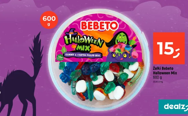 Żelki Bebeto Halloween Mix promocja w Dealz