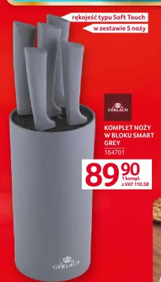 Komplet noży w bloku Smart Grey Gerlach promocja w Selgros