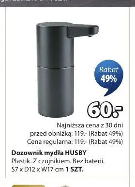 Dozownik mydła HUSBY promocja w Jysk