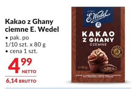 Kakao z Ghany ciemne E. Wedel promocja w Makro