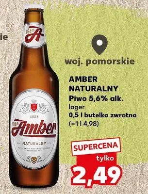Piwo Amber Naturalny lager promocja w Kaufland