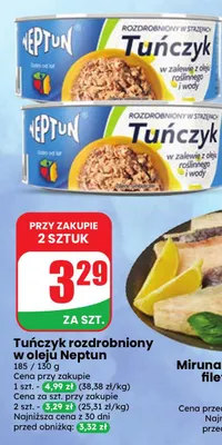 Tuńczyk rozdrobniony w oleju Neptun promocja w Dino