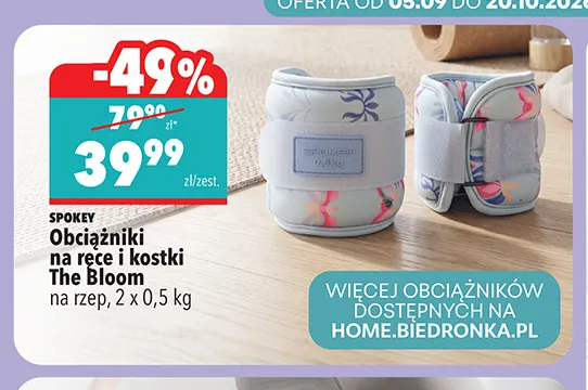 Obciążniki na ręce i kostki The Bloom na rzep Spokey promocja w Biedronka