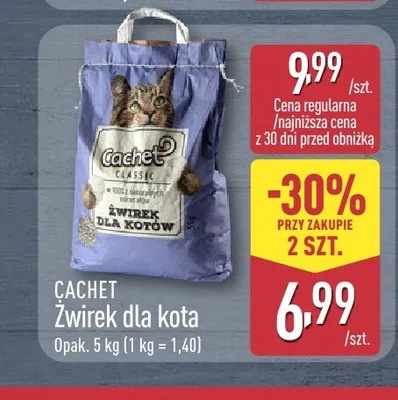 Żwirek dla kota Cachet Classic promocja w Aldi