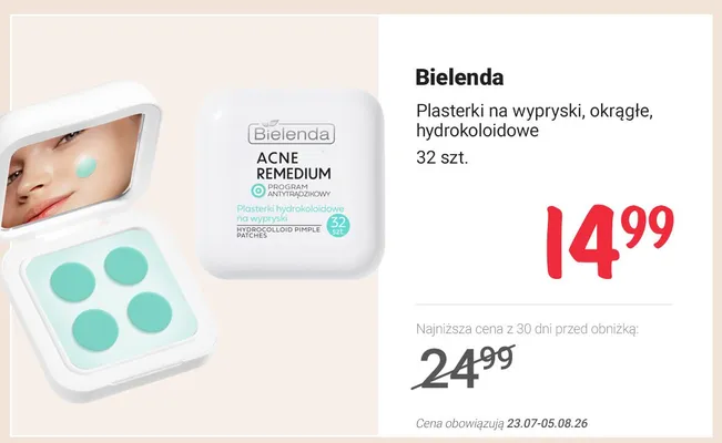 Plasterki na wypryski okrągłe hydrokoloidowe Bielenda promocja w Rossmann
