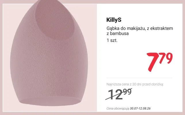 Gąbka do makijażu KillyS z ekstraktem z bambusa promocja w Rossmann