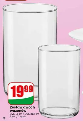 Zestaw dwóch wazonów wys. 15cm + wys. 21,5cm promocja w Dino