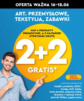 Artykuły przemysłowe, tekstylia i zabawki 2+2 GRATIS promocja w Biedronka