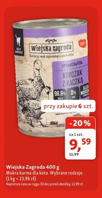 Mokra karma dla kota Wiejska Zagroda Kurczak z kaczką promocja w MAXI ZOO