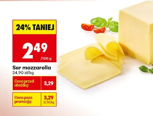 Ser mozzarella promocja w Biedronka