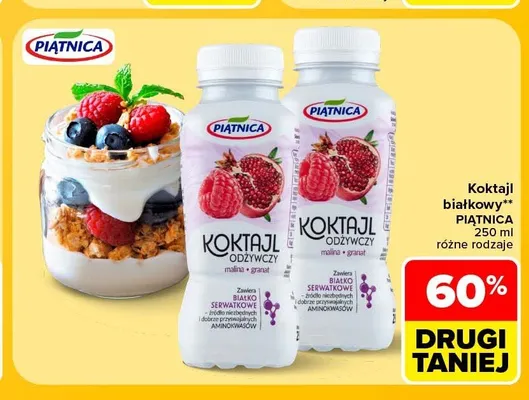 Koktajl białkowy Piątnica malina granat promocja w Carrefour