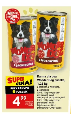 Karma dla psa Wonder Dog puszka z wołowiną promocja w Twój Market