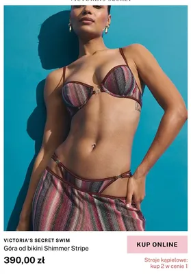 Góra od bikini Victoria's Secret Shimmer Stripe promocja w Victoria's Secret