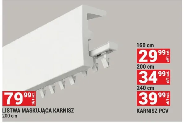 Listwa maskująca karnisz 200cm promocja w Merkury Market
