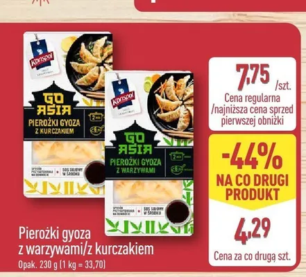 Pierożki gyoza z kurczakiem Go Asia promocja w Aldi