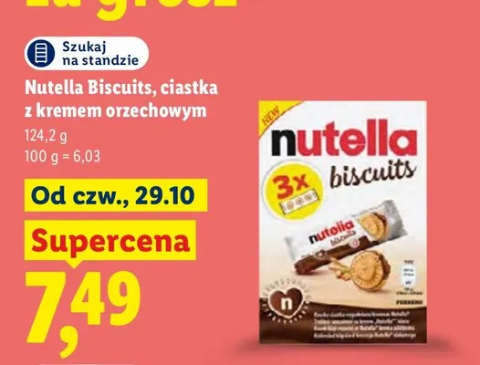 Ciastka z kremem orzechowym Nutella Biscuits promocja w Lidl