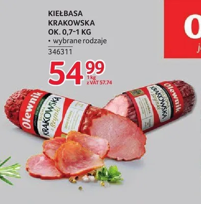 Kiełbasa Krakowska Olewnik promocja w Selgros