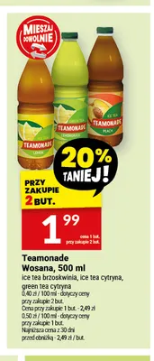 Napój Teamonade ice tea cytryna Wosana promocja w Twój Market