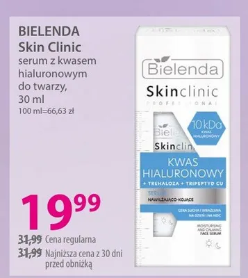 Serum z kwasem hialuronowym i niacynamidem Skin Clinic promocja w Hebe