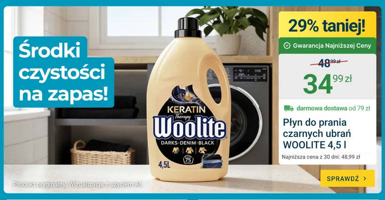 Płyn do prania czarnych ubrań Woolite promocja w ERLI