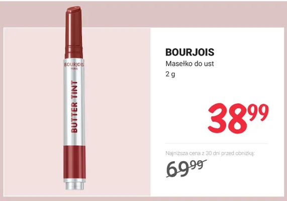 Masełko do ust Bourjois Butter Tint promocja w Rossmann