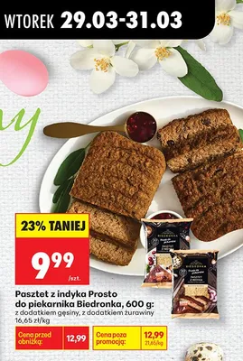 Pasztet z indyka prosto do piekarnika z dodatkiem gęsiny promocja w Biedronka