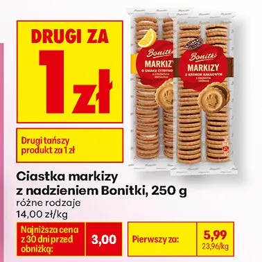 Ciastka markizy z kremem kakaowym Bonitki promocja w Biedronka