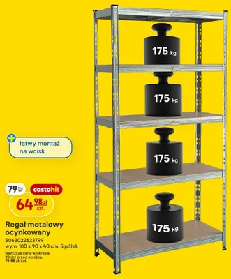 Regał metalowy ocynkowany promocja w Castorama