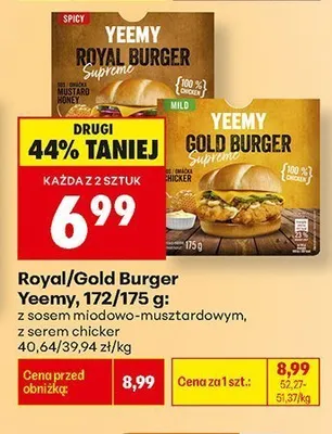 Burger Gold Yeemy z serem chicker promocja w Biedronka