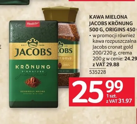 Kawa mielona Jacobs Kronung promocja w Selgros